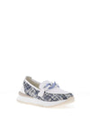 Patrizio Como Brenna Tweed Loafers, Navy and White
