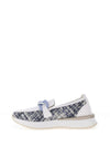 Patrizio Como Brenna Tweed Loafers, Navy and White