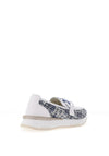 Patrizio Como Brenna Tweed Loafers, Navy and White