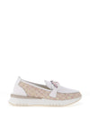 Patrizio Como Brenna Tweed Loafers, Pink and White