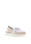 Patrizio Como Brenna Tweed Loafers, Pink and White