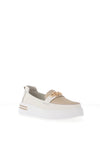 Patrizio Como Catanzaro Faux Pebbled Leather Platform Loafers, White