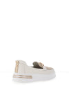 Patrizio Como Catanzaro Faux Pebbled Leather Platform Loafers, White