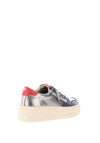 Patrizio Como Corato Metallic Pebbled Leather Trainers, Navy
