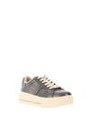 Patrizio Como Desio Shimmering Leather Trainers, Grey