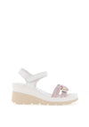 Patrizio Como Udine Faux Leather Knot Wedge Sandals, White & Pink