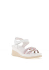 Patrizio Como Udine Faux Leather Knot Wedge Sandals, White & Pink