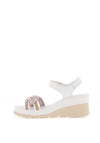 Patrizio Como Udine Faux Leather Knot Wedge Sandals, White & Pink