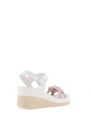 Patrizio Como Udine Faux Leather Knot Wedge Sandals, White & Pink
