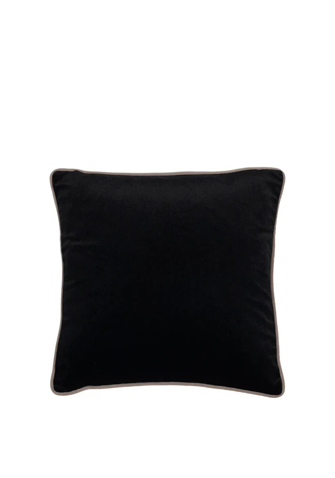 Paul Moneypenny Velvet Pipped Cushion 59x59cm, Black & Cream