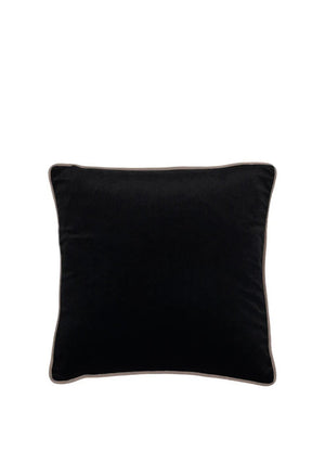 Paul Moneypenny Velvet Pipped Cushion 59x59cm, Black & Cream