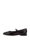 Paul Green Distressed Patent Leather Ballet Flat Shoes, Brown