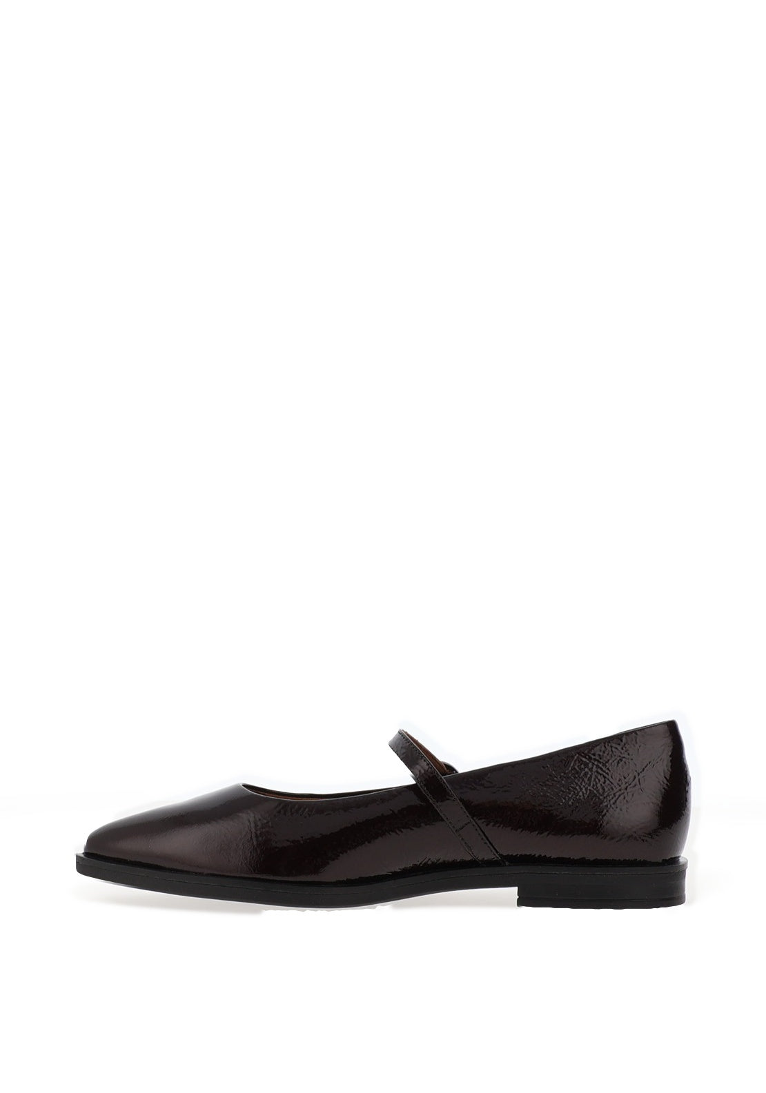 Paul Green Distressed Patent Leather Ballet Flat Shoes, Brown