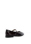 Paul Green Distressed Patent Leather Ballet Flat Shoes, Brown