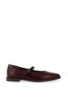 Paul Green Distressed Patent Leather Ballet Flat Shoes, Wine