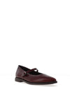 Paul Green Distressed Patent Leather Ballet Flat Shoes, Wine