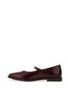Paul Green Distressed Patent Leather Ballet Flat Shoes, Wine