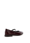 Paul Green Distressed Patent Leather Ballet Flat Shoes, Wine