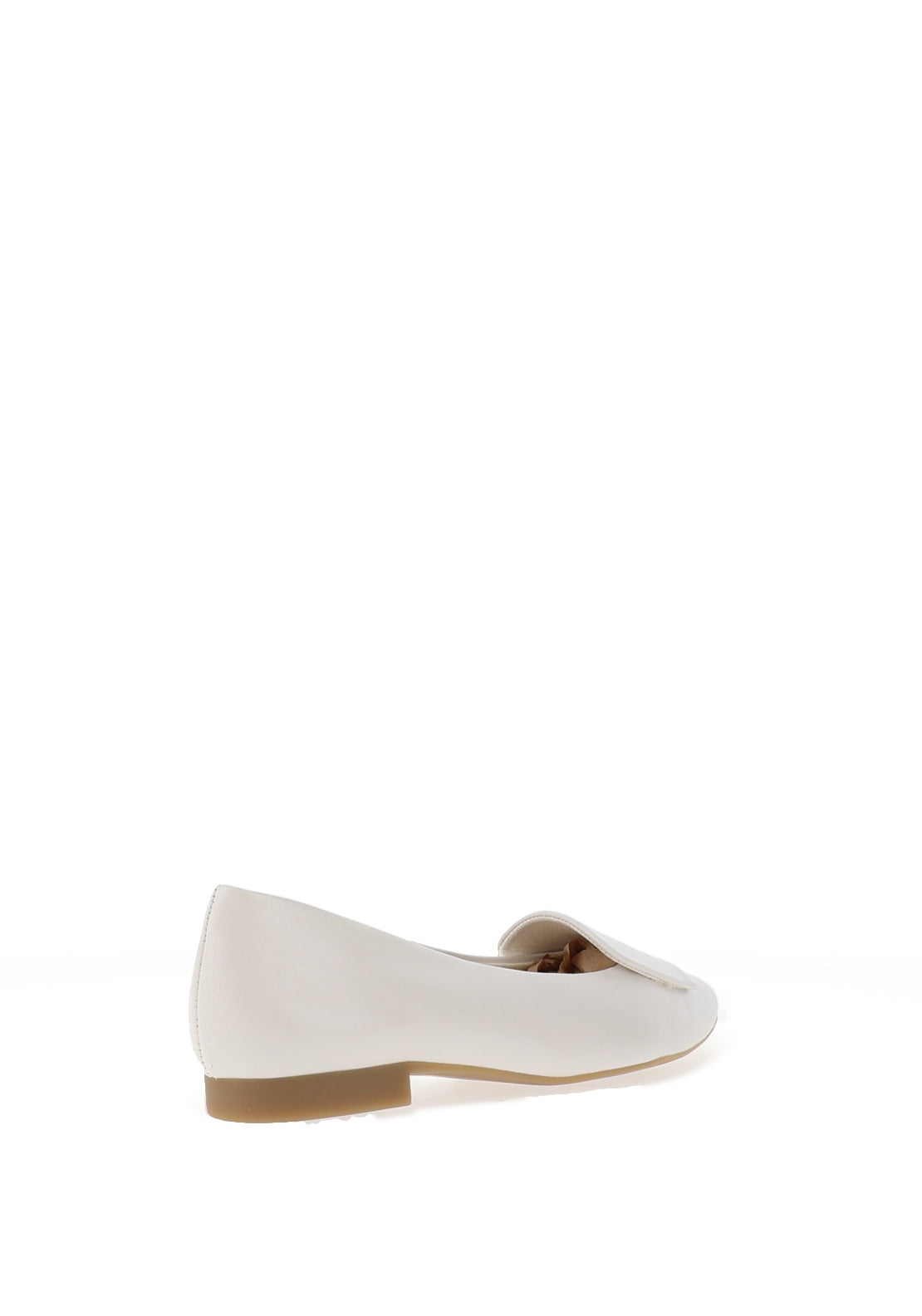 Paul Green Smooth Leather Pointed Ballet Pumps, Ivory