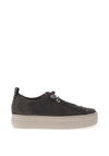 Paul Green Leather Elastic Lace Platform Trainers, Iron