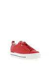 Paul Green Leather Elastic Lace Platform Trainers, Red