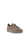 Paul Green Leather Elastic Lace Platform Trainers, Taupe
