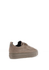 Paul Green Leather Elastic Lace Platform Trainers, Taupe