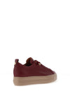 Paul Green Leather Elastic Lace Platform Trainers, Wine