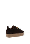 Paul Green Leather Elastic Lace Platform Trainers, Brown