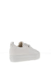Paul Green Leather Elastic Lace Platform Trainers, Maincalf White & Silver