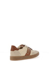 Paul Green Suede Nylon Panel Court Trainers, Light Tan