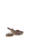 Paul Green Leather Leopard Printed Sling Back Shoes, Natural