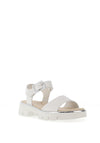 Paul Green Pebbled Leather Lug Sole Sandals, White