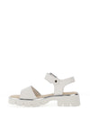 Paul Green Pebbled Leather Lug Sole Sandals, White
