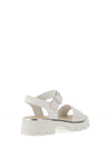 Paul Green Pebbled Leather Lug Sole Sandals, White