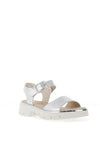 Paul Green Pebbled Leather Lug Sole Sandals, Silver
