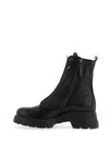 Paul Green Leather Croc Print Calf Length Boots, Black