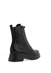 Paul Green Leather Croc Print Calf Length Boots, Black
