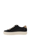 Paul Green Pebbled Leather Glitter Court Trainers, Black