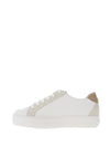 Paul Green Pebbled Leather Glitter Court Trainers, White