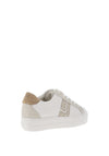 Paul Green Pebbled Leather Glitter Court Trainers, White