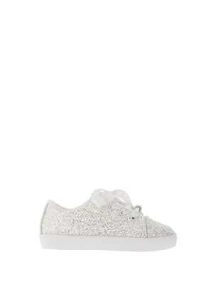 Paula’s Communion Glitter Trainer, White