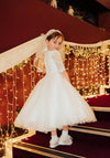 Paula’s Communion 119378 LS Communion Dress, White