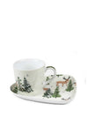 Peggy Wilkins Spellwood Forest Mug and Biscuit Saucer, White