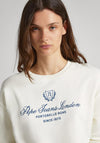 Pepe Jeans Vilma Vintage Logo Print Sweatshirt, Mousse White