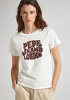 Pepe Jeans Claritza Logo Print T-Shirt, Mousse White