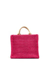 Pepe Moll Wicker Mini Grab Bag, Fuchsia