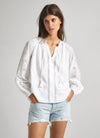 Pepe Jeans Ewan Embroidered Detail Blouse, White