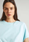 Pepe Jeans Liu Embroidered Cotton T-Shirt, Aqua