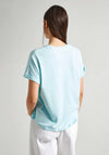Pepe Jeans Liu Embroidered Cotton T-Shirt, Aqua